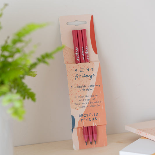 Recycled Pencils - Coral/Geranium