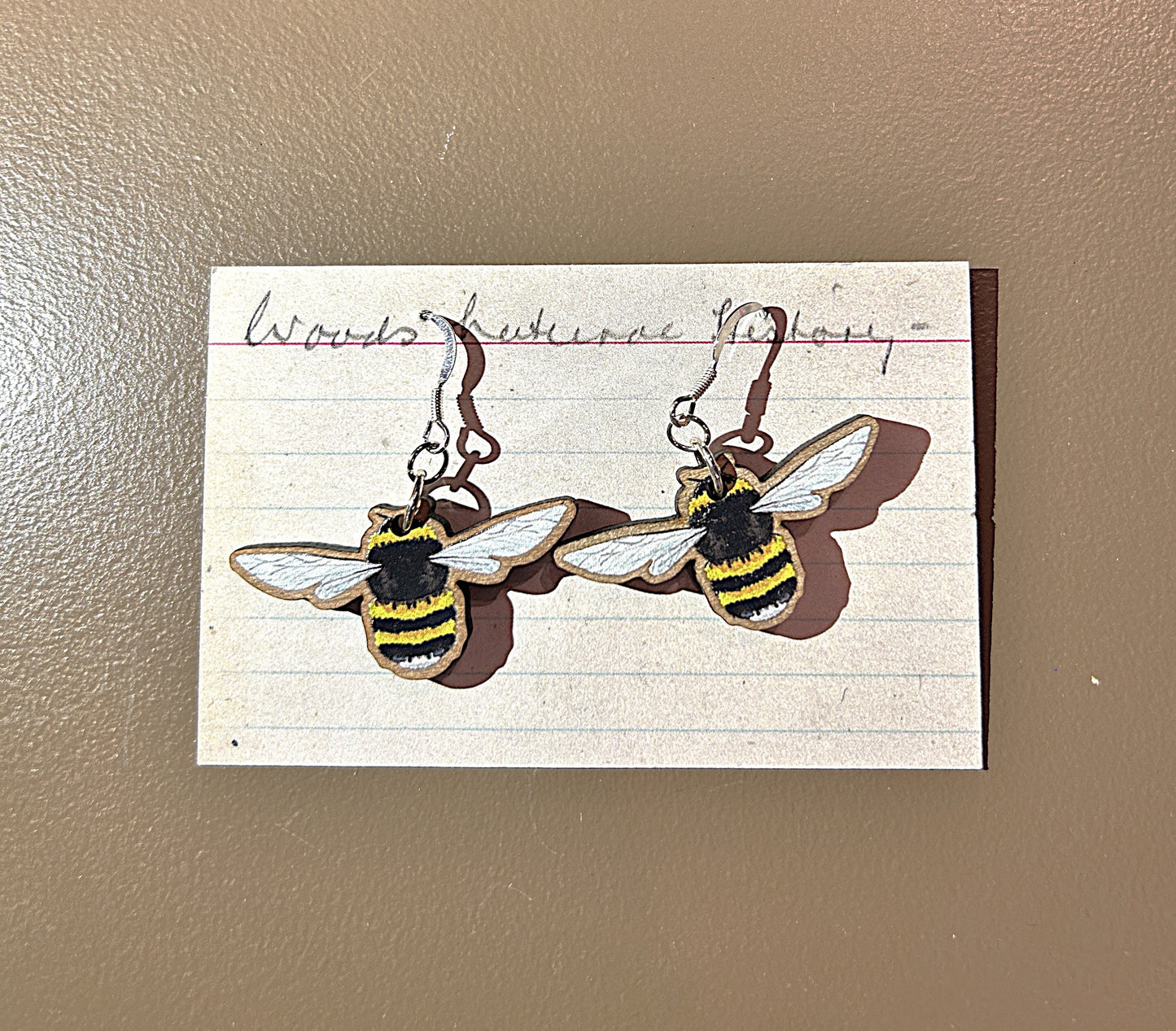 Bumblebee Wooden Earrings